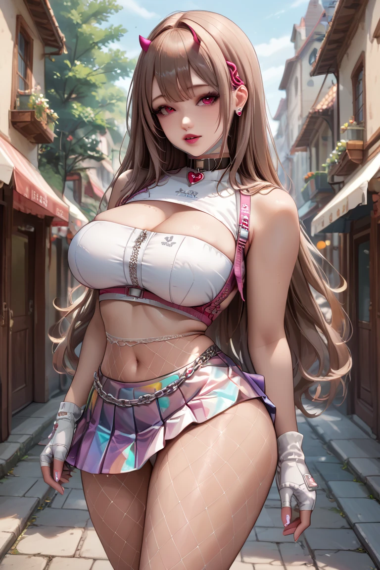 Big breasted girl appearing in a girls fashion show