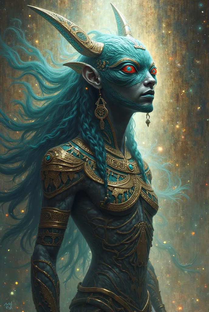 Goblin, wearing Maplehontas headband, colors are gold band with blue and red gems and feathers, masterpiece, best quality