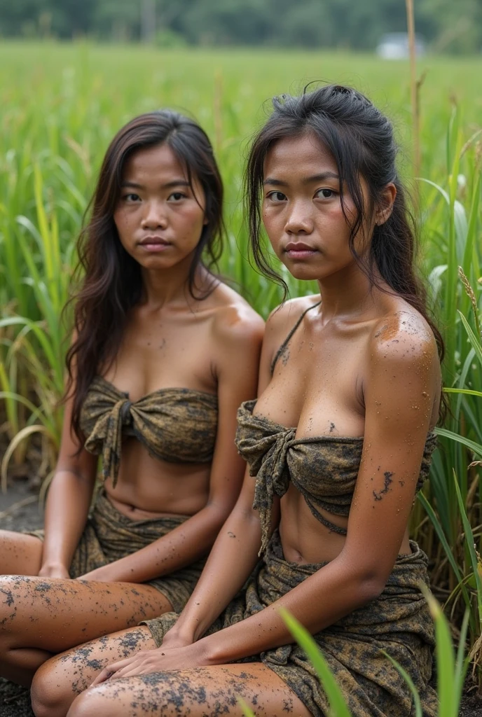 Indigenous women bathing in the river