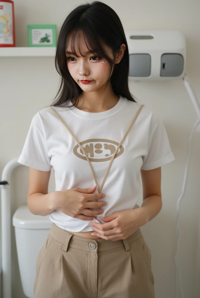 (8K, Highest quality, masterpiece: 1.4), Very detailedな, Highest quality, Ultra-high resolution, Ultra-Realistic Capture,(Very detailed,High definition 16K), Realistic eyes, Beautiful fine details, (Realistic Skin), Golden Ratio, Delicate eyes, cute, girl, short hair, Pink Hair, wood々in、In underwear