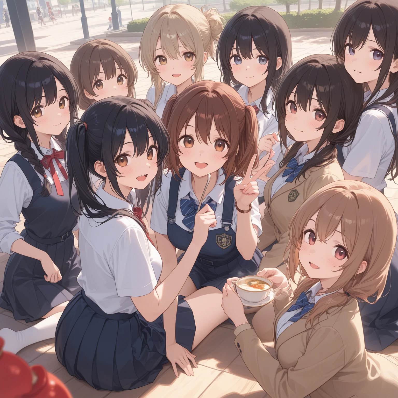 School classroom、Ampang、ordinary bread、Curry bread、Melon bread、Crowded、butter、cheese、Light blue micro bikini big breasted sisters hug、barefoot、many friends