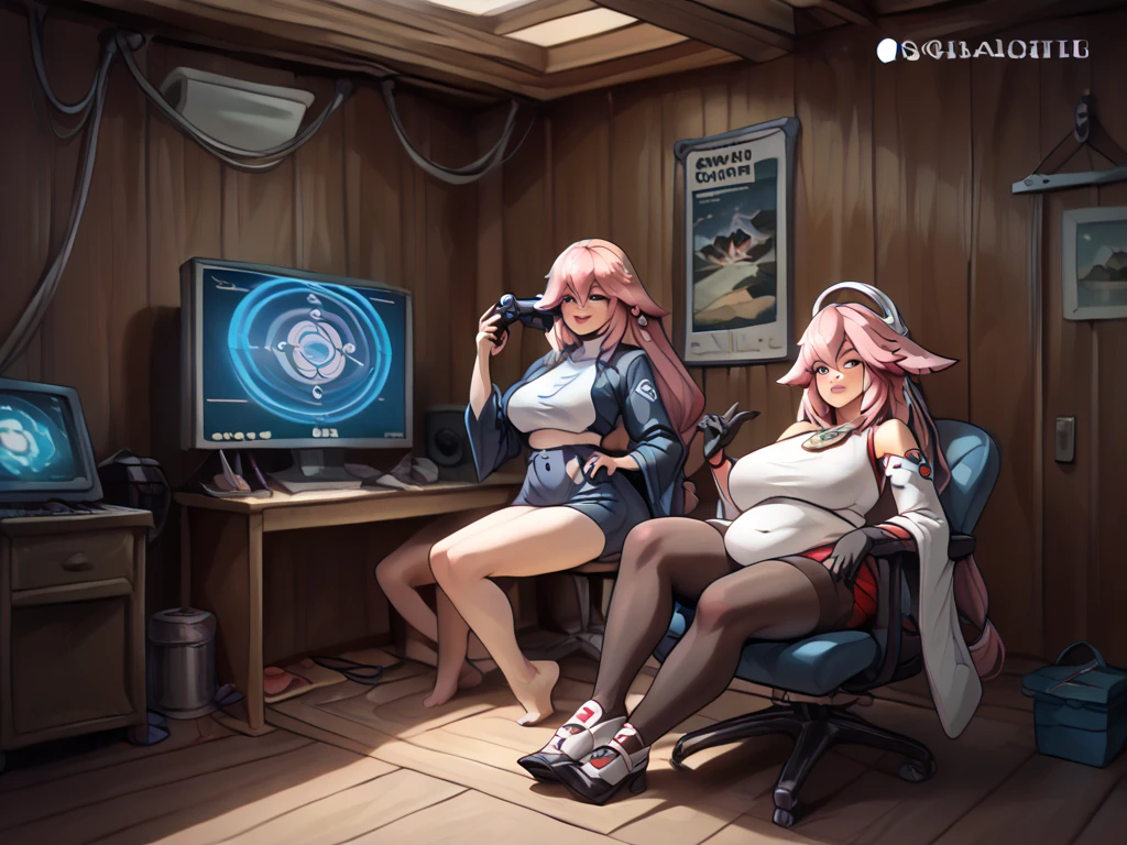 ((high quality)), ((masterpiece)), 8k, Two Girls, car, light, extremely detailed CG unity 8k wallpaper, CG games, View your viewers, gloves, boots, whole body, clock , computer, mask, Drone, Possession of a gun, Headphones, Jacket, bag, Backpack, Camel Toe, neon