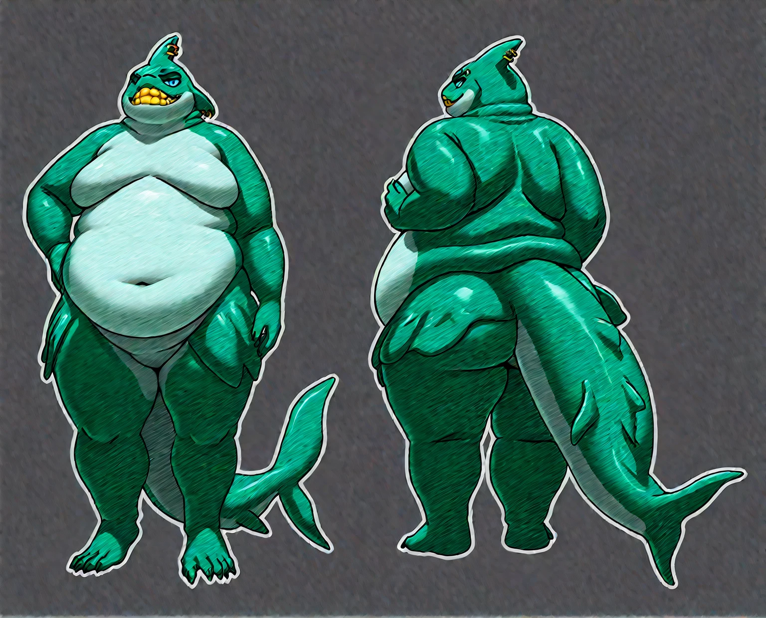 Noivern,, panting, body builder, bulging belly, vore, squirming belly, arms up