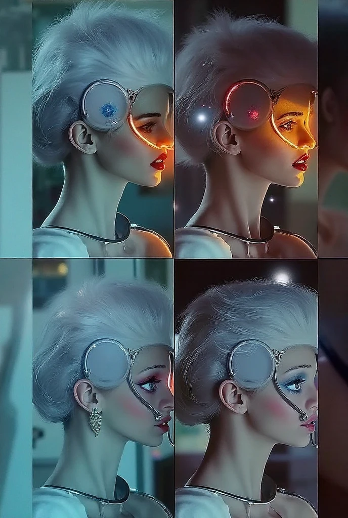 source_anim, score_9, score_8_up, score_7_up, score_6_up, black background, pink light colours, glowing blue eyes, smile, neon lights reflect, detailed eyes, beautiful eyes, lingerie, realistic 