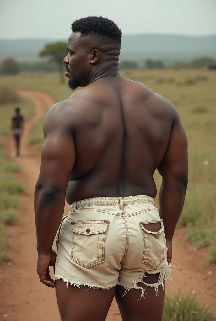 Morbidly obese man, ,  in camera
Holding  open
Wearing only a jockstrap
Straight (heterosexual)