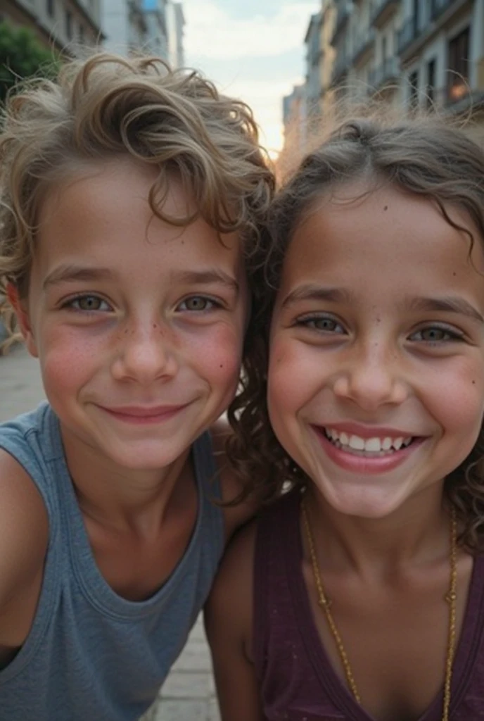 there are two young children posing for a picture together, hannah yata charlie immer, tiradas em 2022, tomada em 2 0 2 0, Directed by: Nandor Soldier, foto retrato, they are siblings, Directed by: Niko Henrichon, Directed by: Siona Shimshi, both smiling for the camera, Fotografia tirada em 2 0 2 0