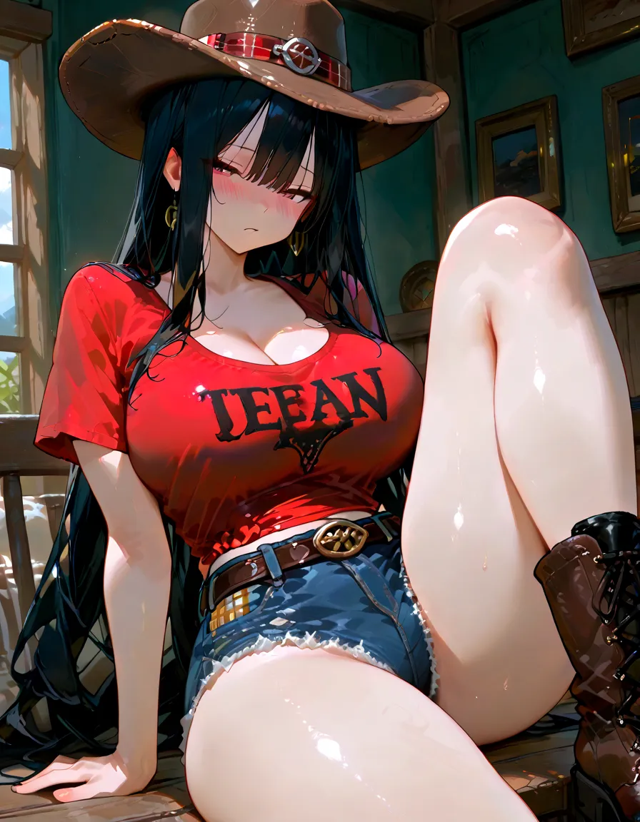 Woman in a micro bikini having sex in the cowgirl position