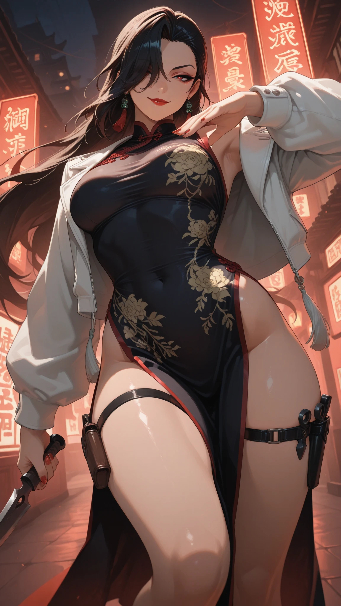 1womanl，33yo，熟妇，Bigchest，Raised sexy，Pornographic exposure， 独奏，Beauty contests，standing on your feet（Background with：aerodrome，ln the forest，Planes，）in an airplane， She has short black hair，bobo head，Redlip，裸体少女，dynamicposes，seen from the front， hair straight， mostly cloudy sky，（（（tmasterpiece），（Very detailed CG unity 8K wallpaper），best qualtiy，cinmatic lighting，detailed back ground，beatiful detailed eyes，Bright pupils，（Very fine and beautiful），（Beautiful and detailed eye description），Blue eyes，Redlip，ultra - detailed，tmasterpiece，）），facing at camera，（The upper part of the body），A high resolution，ultra - detailed），revealing breasts，Bare genitalia，  Bulge，legs are open，sexyposture，Camel toes，Flushed complexion，Open-mouthed，frontage，Chinese flight attendant，beret（Wearing：Red lace lingerie，Black Hanfu）