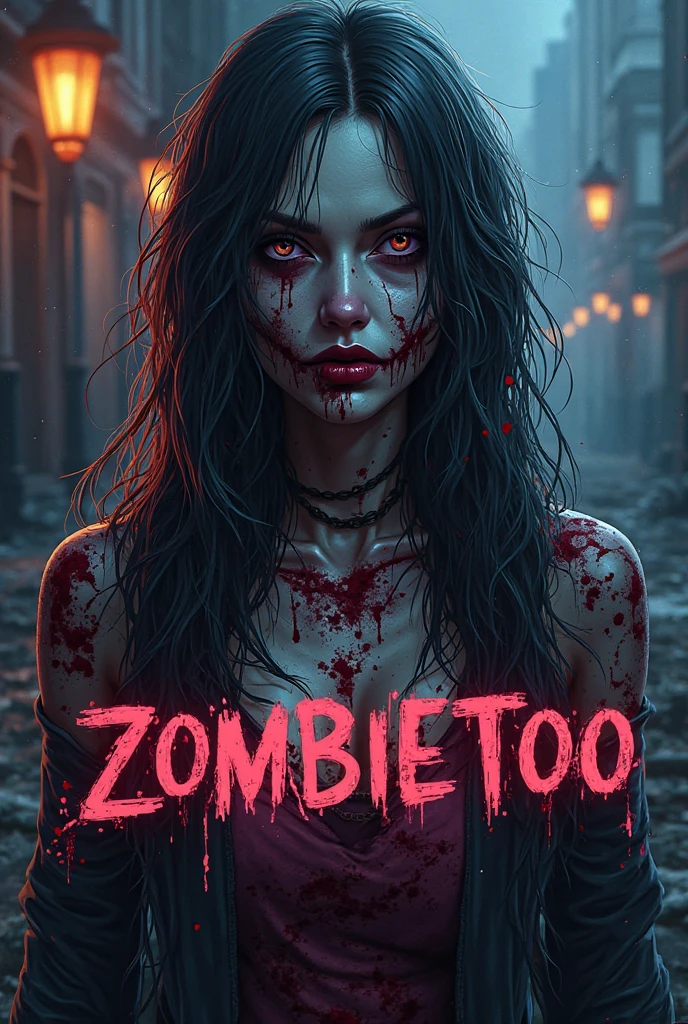 big lips, Brown hair, pink eyes, japanese face, improve, improve grin, two sides up, huge breasts, Wide hips, sexy, detailed, pink room, Hits, (evil smile1.4), kawaii, pleated skirt, punk, GOOD, zombie costume, zombie shirt, zombie choker, zombie skirt, dezombie shirt,navel piercing