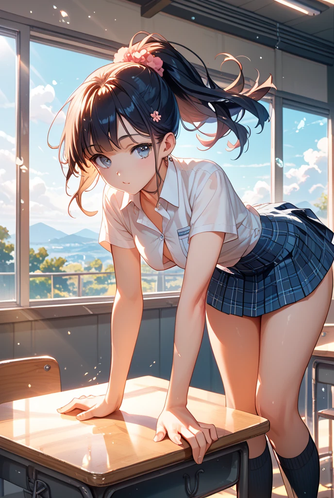 very cute and beautiful girl,(highly detailed beautiful face and eyes),
(smile),serafuku,navy blue pleated mini skirt,
(looking back,from behind),leaning forward,from below,white panties,
european antique living room,gorgeous furnitures,
black hair,looking at viewer,
(best quality,masterpiece:1.0),absurdres,highres,ultra-detailed,extremely detailed,32k,8k resolution,
intricate details,cinematic scene,detailed background,solo,dynamic angle,
hair fluttering in the wind,beautiful detailed sky,