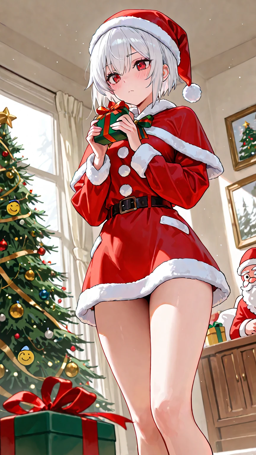 christmas,sweat drenched,camel-toe,Christmas tree,Gift box,ribbons,opening legs,streaked,Back Shadow,,big.ass,secretion,juice,Tongue stock