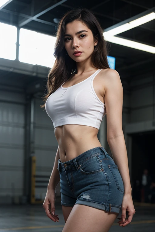 Sexy beautiful girl named lisa, using vacuum cleaner, cleaning house, stylish pose, tied hair, thin waist, ((cleaning house with vacuum cleaner)), wearing string biniki and pant, glowing skin, goddess, High quality, 4k, ultra realistic, absolute reality, real, realistic, hyper realistic