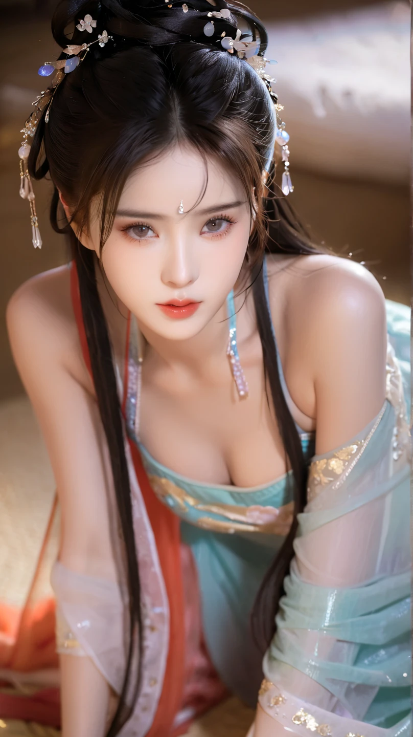 small loli ,,princess 8 yeald old cute, Master picture quality, Highest quality, Best picture quality, Exaggerated details, The expression is shy,a close up of a , Super beautiful,Long hair, Very exaggerated and compact, Round breasts , Pose in front of the camera, ,, Wet-breasted Hanfu open V-chested clothes, All pictures, Wet body of thin silk fabric, Thin silk lace petticoat,princess 8 yeald old cute, (huge boobs,cleavage),petticoat, white pink, blue ,best qualtiy,tmasterpiece,超高分辨率,(真实感:1.4),RAW photogr,(True skin texture:1.3),(filmgrain:1.3),(Selfie angle),1个Giant Breast Girl,Beautiful eye and face details,tmasterpiece,Best quality at best,exposing thighs,Bigchest,The chest is more exposed,short detailed hair,above looking down facing at camera