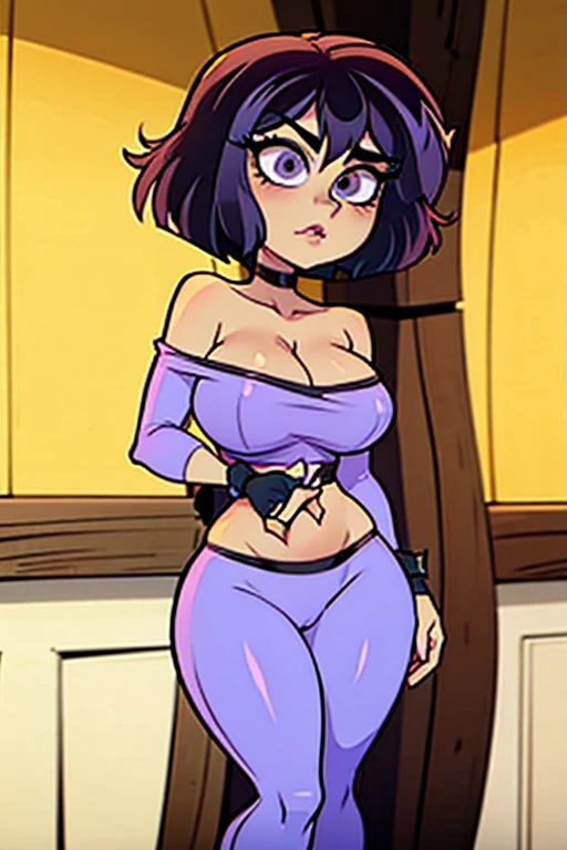 Curvy girl in purple thong. Lewd:4.0