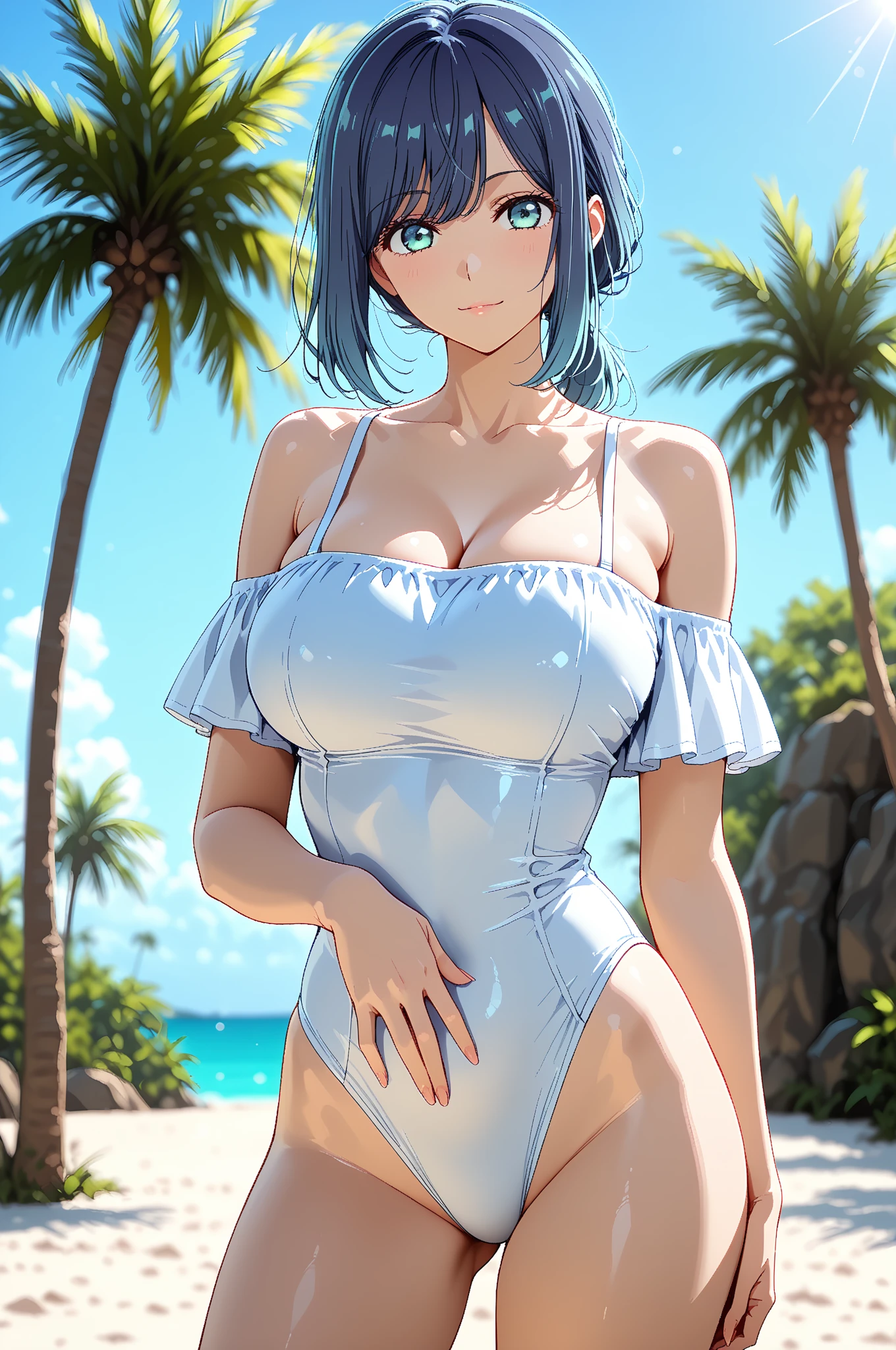 high quality，4k，1 female, 20-year-old,  swimsuit,