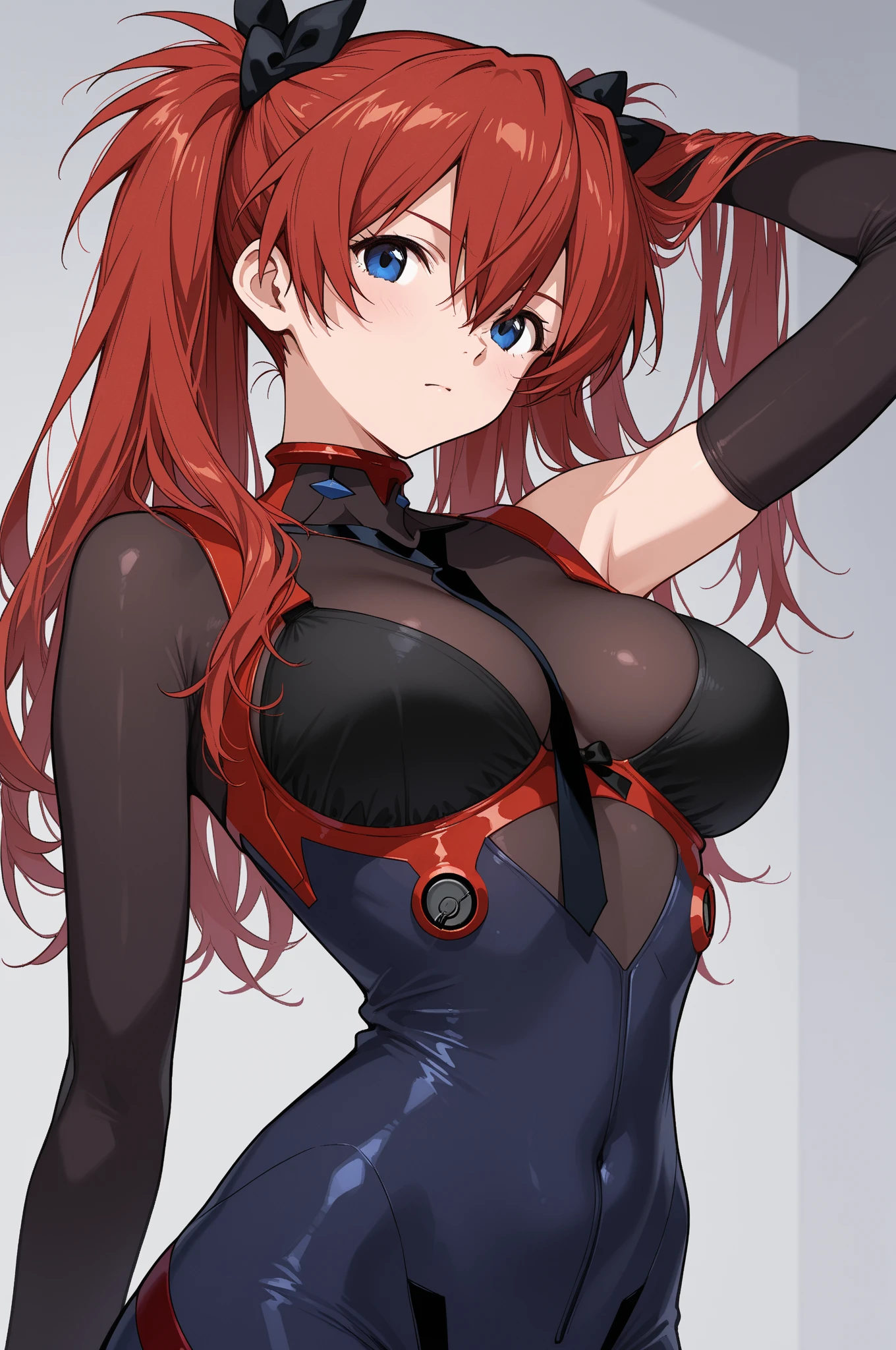 (((masterpiece、Highest image quality、highest quality、highly detailed unity 8kwallpaper)))、((Illustration of one girl))、(((beautiful girl)))、((red hair、Braid、sidelocks:1.2、red eyes))、(((stocky build:1.2, thickset physique:1.3, muscular legs, broad shoulders:1.3, solid chest:1.2)))、swimsuit、sandy beach