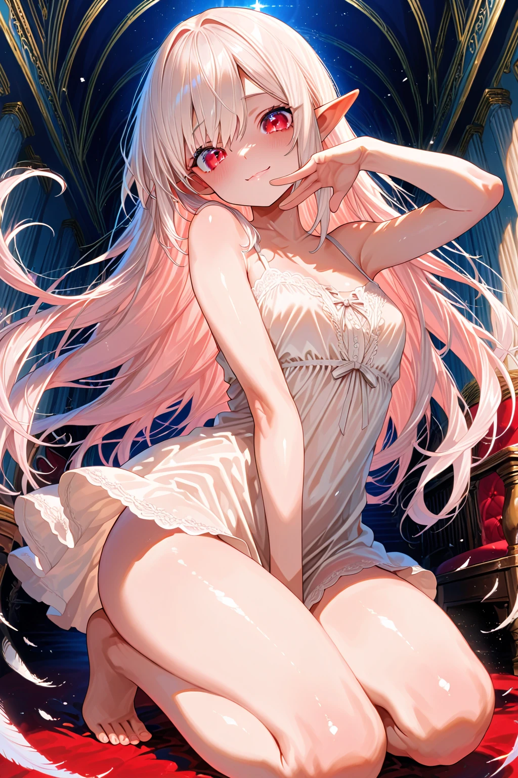 Cute adult girl standing ,girl focus, [Full body close-up], ((Plain gray background)),  pokerface, upright immovable, (1girl in:1.3), Bangs,a necklace ,facing front,  （White armor ), Super Detail, Crystal Silver Eyes,slender, masterful technique, Long hair, animetic, Solo, Silk White hair, High quality, MastetPiece,ultra-detailliert,[wide-hips] , Beautiful Girl, [Detail Face], detail hands, ultra detail eyes,nothing face emotion, Beautiful eyes