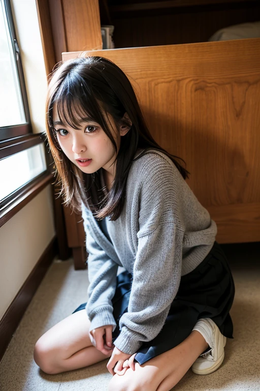 Asian woman in Alafed sitting on window sill looking at camera, Young Asian Girl, portrait of a japanese teen, a cute young girl, zora々Shishi Japan of Girls, young and cute girl, girl cute-fine-face, Young Girl, young cute wan asian face, Beautiful young girl, gorgeous young model, chiho, Asian girl with long hair