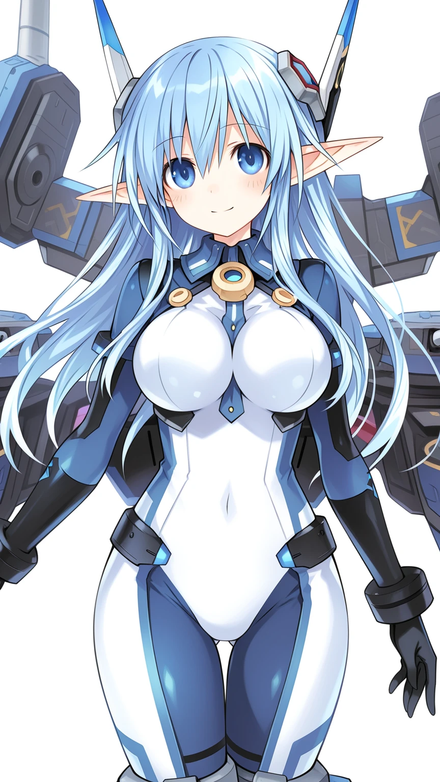 ((Blue shining mechanical eyes:1.3))、((cyber headphones:1.3))、((Mechaニカルヘッドギア:1.3))、((8K)), ((32k)), ((highest quality)), ((masterpiece)), ((超A high resolution)), ((T Masterpiece)), Fine skin texture, fine cloth texture, fine metal texture、((Beautiful and dense face))、Raw photo、Professional, Ultra-fine painting, ((alone)), ((Mechaエンジェルに扮した女性)), beautiful breasts, concept art, anime fantasy artwork, detailed fantasy art, (Has pale blue-purple hair and large white mechanical wings....,), (((long hair))), (Mecha:1.6)、Sleek and menacing design, ((Commander-in-Chief&#39;arm)), (Perfect robot body)、Pure white and blue-purple armor, symmetrical mechanical wings, 8K high quality detailed art, 3D rendering of character art in 8K, neat legs, defined, defined fingers, NSFW、(((head shot:1.3)))