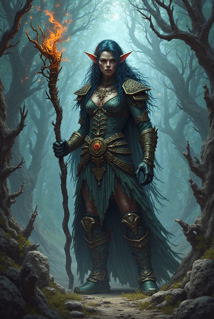 A **a closeup picture of an image of a fantasy creature, funny fantasy , in the style of donato giancola, gris grimly, primitive art, full body, realistic, precisionist lines, anton semenov mossy elven art by tony schmidt, in the style of dark sky-blue and green, imaginary creatures and robots, traditional oil paintings, spherical natural professional photography, Sony fx6 digital camera, atmospheric, highly detailed, UHD, both eyes the same, masterpiece, high resolution, ultra quality, 16K, skin pores, matte, model pose ,Patrick Lichfield, rule of thirds