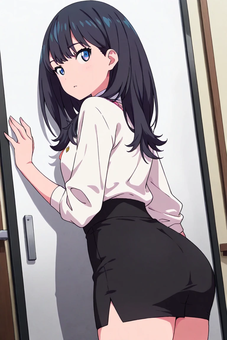Nagatoro Hayase, Without clothing, split, , (behind:1.2), Wonders, Best quality, masterpiece, perfect lighting, white panties, you can see your butt