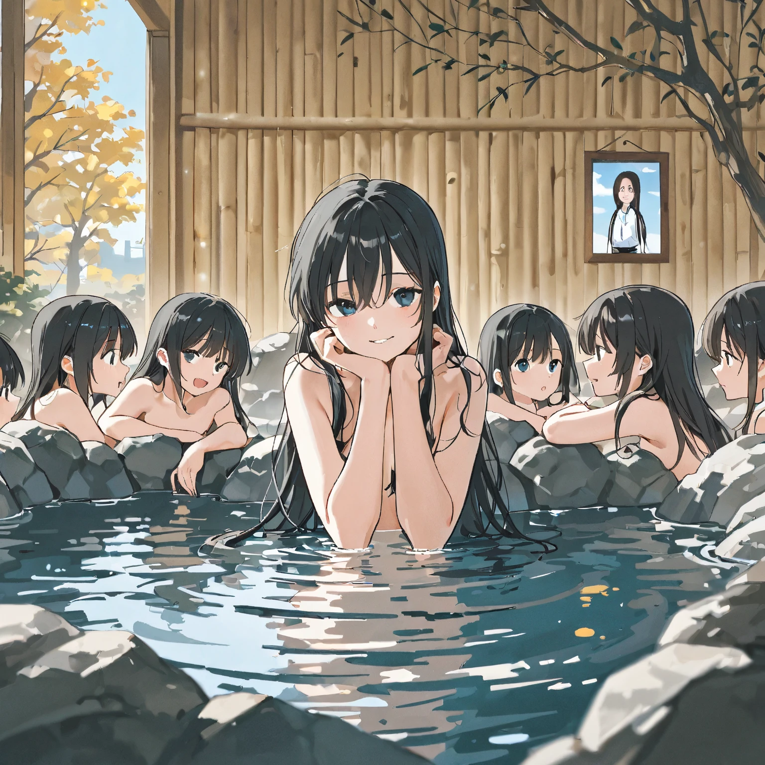 nudist girl squatting、A lot of close elementary school boys hugging each other、surround each other&#39;s face、Laughter and joy、longshot、Group Selfies、In a private bath、Intense shame、Leaning forward、