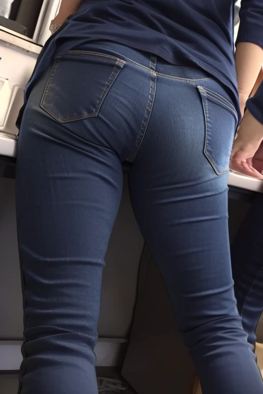 (wet clothes:1.4),  tall attractive 30 year old European woman, standing in an office, (((light blue skinny jeans))), (((black high heels)), bright lighting, ((show heels)),  shoulder length blonde hair, blue eyes, gold wire rim glasses, white blouse, inviting smile, carnal, ((light blue satin work blouse  made of thin material)),  pee pants, pee stain, pee running down legs of jeans, ((dark blue pee stain on jeans legs)), shoes wet with pee, pee stain, pee stained jeans,