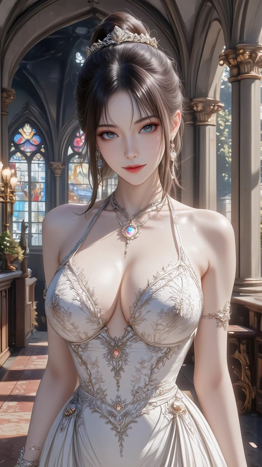 masutepiece, (Best Quality:1.4), Realistic, extremely detailed CG unified 8k wallpaper, ighly detailed, High-definition raw color photos, professional photograpy, Realistic portrait, Cinematic Light, Beautiful detailed, 1girl in, (Naked:1.5), Beautiful big breasts, breasts details, Exposed breasts, (cleavage of the breast:1.2), (Fine face:1.2), Close up of a girl in fully transparent clothes with wide open front, Bare shoulders, (Fully transparent clothing with a wide open chest:1.4), open chest wide, ???????、No bra, No panties, (cameltoe details), Fantasy Art, Outdoors, high intricate detailed, float, cum on, Sense of truth,