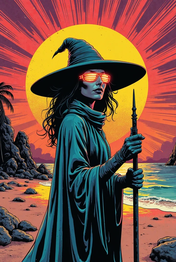 (Masterpiece, Best Quality), 8k Wallpaper, highly detailed, poster, The Wizard of Oz, The Wicked Witch, sexy, erotic, green skin, flying broomstick, shapes, lines, abstract, propaganda, fantasy film, bauhaus, movie poster, vintage, low-angle shot, collage,