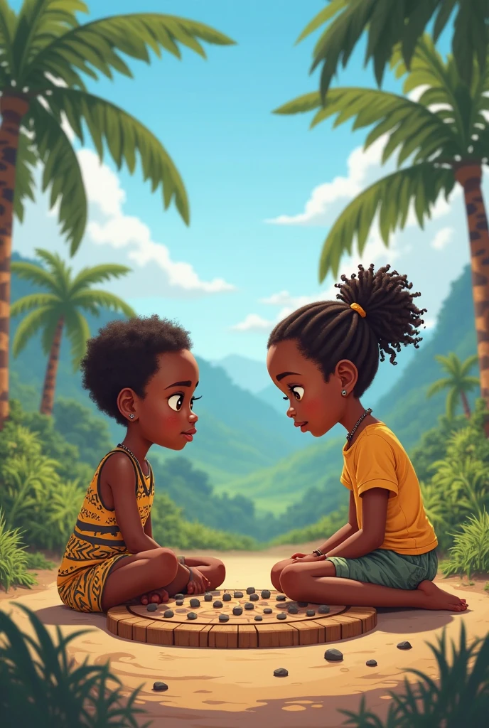 Logo representing indigenous and quilombola engravings and drawings about friendship between children playing
