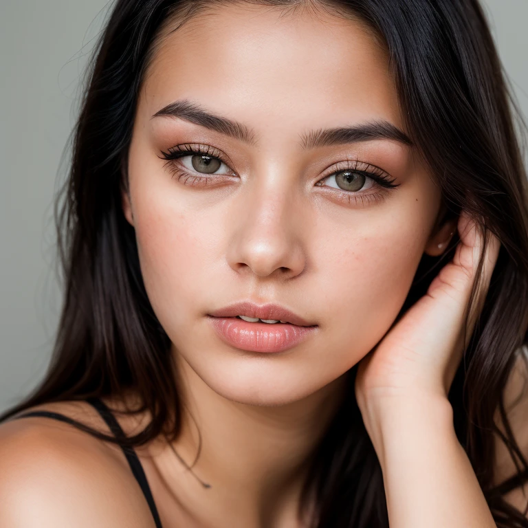 (((close up of face)))､(surreal), (figure), (High resolution), (8k), (very detailed), (best figure), (detailed and beautiful eyes), (highest quality), (super detailed), (masterpiece), ( wallpaper), (detailed face), alone, 1 girl, wavy black hair, unusual eyes, loose white shirt, yoga pants, , long legs, toned abdominal muscles, dynamic pose ､(((close up of face))) , joyful expression