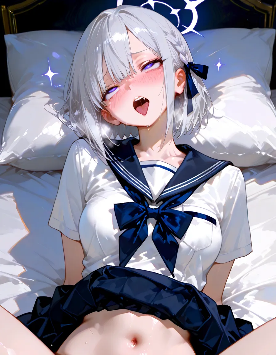 Highest quality,Ultra-wide angle composition、Elementary school girl Sweaty face cute short hair boyish My hair is wet with sweat Pink sigh I took off my pants Character Panties Cunnilingus condom woman on top Becoming a man's belly