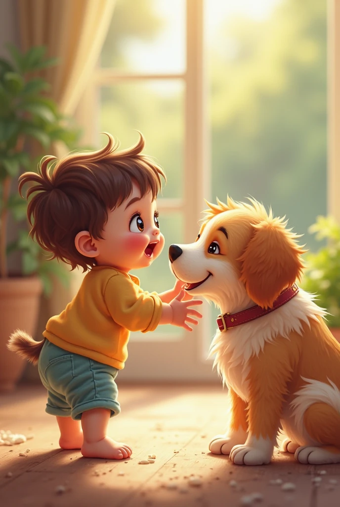 Baby with dog