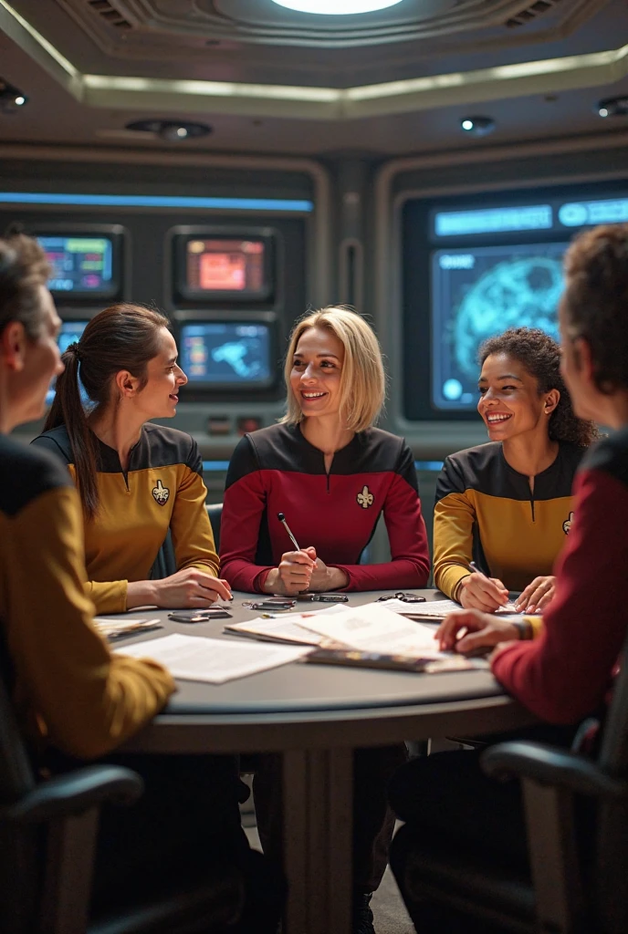 A fun sexy restaurant like Hooters but with a futuristic Star Trek theme, sexy waitresses in sexy Star Trek uniforms, variety of ethnicity and hair colour