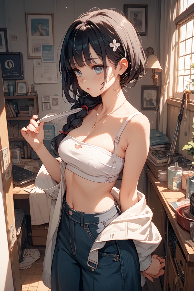 NSFW、(masterpiece、Highest quality:1.2)、1 person、solo、Open legs、Legs open、Leg spread、M字Leg spread、White string panties、(Big Tits、Big Breasts、Transparent breasts)、In town、congestion、belly button、Thigh、(Big Tits、Big Breasts、Transparent breasts)、(Erect nipples、black tank top shirt、black bra top、Low rise、belly button、Navy blue denim short skirt、Micro Mini Skirt、White string panties、Gold Necklace)、(Big Tits、Big Breasts)、(tall、Toned body、slim body、Brown Skin、Sunburn、Big Breasts)、(Slanted Eyes、Dark Eyes)、(Sexy look、Erotic look、Estrus、Lust)、((black hair medium straight、Black hair medium bob))、In town、Female teacher, 23 years old、Rumiko Honjo、((masterpiece))、((Highest quality))、((detailed)、((Adult female))、photograph、美しくdetailedな顔、detailedな目、独奏、