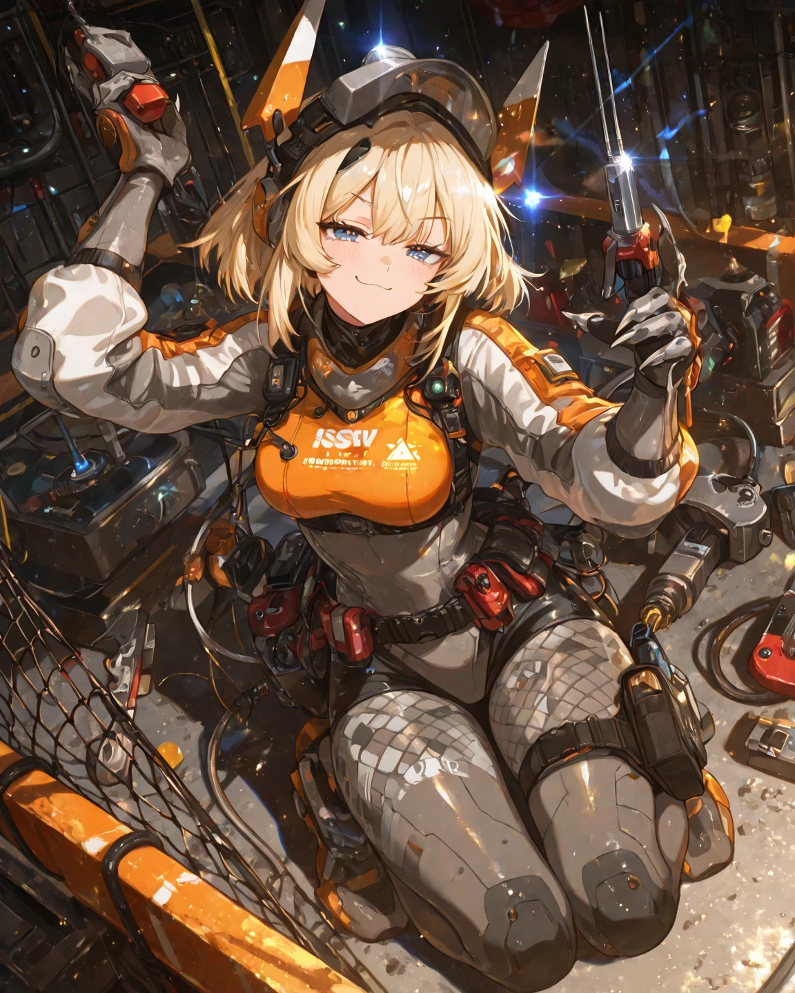 dark_Fantasy, cyber punk, (Fang Tian Painting Spear, white horse, red: 1.1), 1 person, Wonders of the machine, Robotic presence, Cybernetics Guardian, beauty