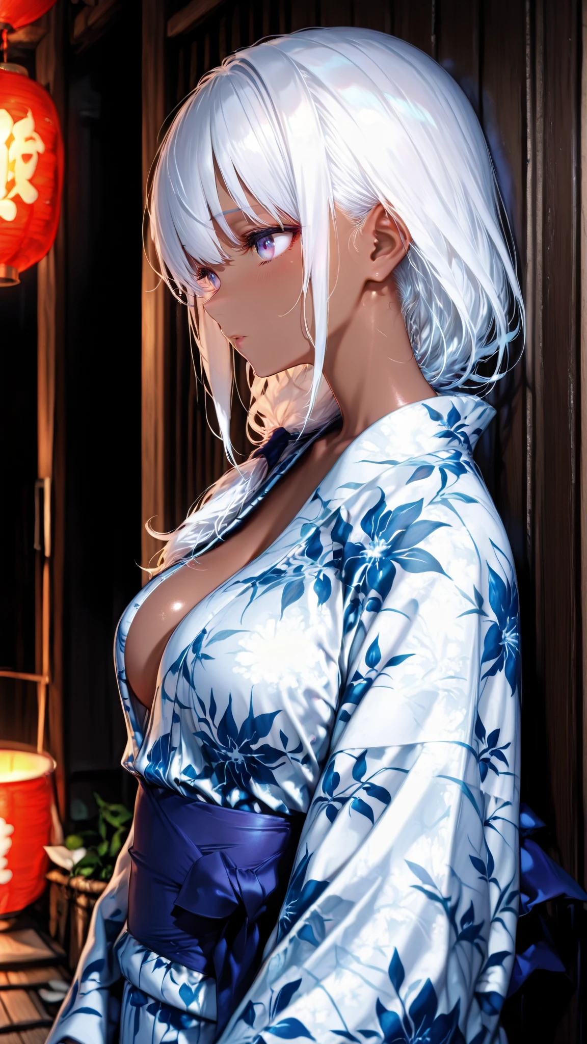 FS, Beautiful bedroom interior, Bed, beautiful russian geisha, (open yukata kimono to nipple tip: 0.7), sfw, take off clothes, (nipple tip), UHD, 32k, reality, photo, real, albino, bright blue eyes , blue earrings, jewelry, pearl necklace, collar, seductive smile, extremely beautiful eyes, delicate perfect face, perfect hand, maximum precision, precise perfect human body structure, appeal to the audience, skin moisturizing, dynamic angle --auto --s2