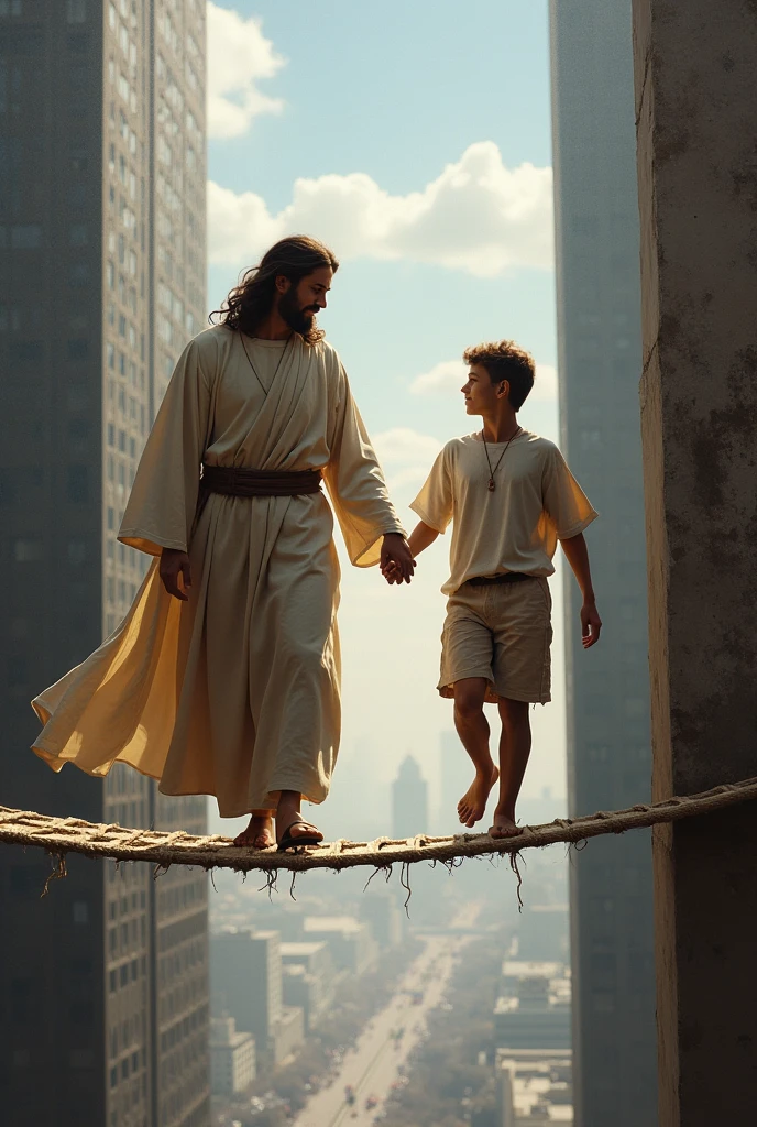 We need an image of a boy kicking Jesus to death