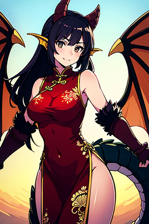 masterpiece, best quality, highres, 1girl, solo, morrigan aensland,wings,animal print,pantyhose,leotard,head wings,bat print,print pantyhose,split black red leotard,diamond cutout,heart cutout,long hair,red eyes,bridal gauntlets,split green purple hair,bare shoulders,smile,demon,simple background,looking at viewer,collarbone,split violet blue legwear,bat wings, big chested, mai shiranui, brown eyes, long hair, brown hair, white ribbon, sleeveless, ponytail, sash, pelvic curtain, arm guards, gloves, tabi,