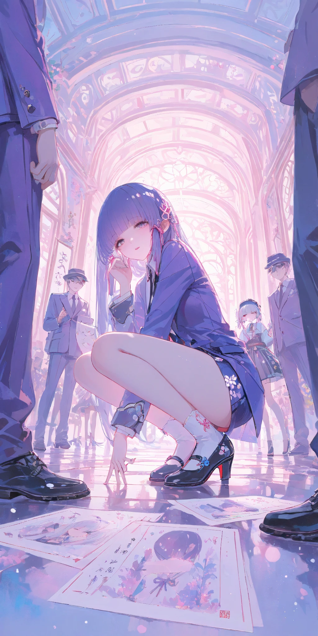 , masterpiece, Highest Quality, Highest Resolution, perfect background, perfect perspective, sharp image, perfect details, perfect lighting, perfect shadows, Perfect lighting, Best background, detailed character design, perfect anime style,
Illuminaughtii, 1girl, colored skin, purple skin, cyclops, school uniform, skirt, in Japanese classroom, black panties, upskirt, sitting, plump ass, medium breasts, legs up, detailed eyes,