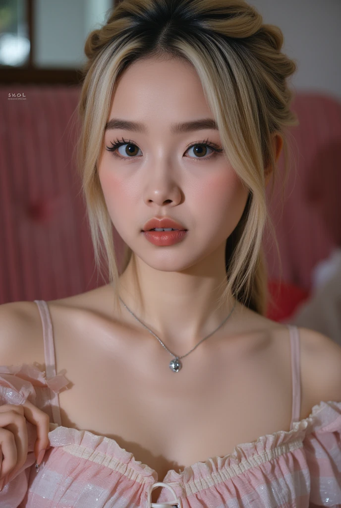 ((Top Quality, 8k, Masterpiece: 1.3)), solo, 1 girl, ,  Beautiful girl with accentuated slender abs: 1.4, (Random hairstyle, flat : 1.2),  Ultra detailed face, detailed eyes, double eyelids,(body builder:1.6),(beautiful small hard :1.4),(:1.2),(shiny skin:1.2),(muscle arm:1.3),(muscle leg:1.3),(blonde hair:1.2),necklace,(earrings:1.3),(curly bun hair:1.3),( pose with her girlfriend:1.8), (on the bed: 1.3),( model:1.3),(tanned:1.2),(muscular :1.2),(satisfied face with eye closed:1.3),