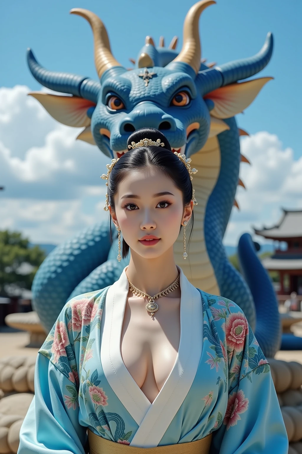 (very heavy chest)、highest quality、masterpiece、ultra high resolution、（ice dragon armor）、(((Metal製))),(((big breasts)))、(((Detailed revealing pink micro bikini))),(she wears a beautiful crown made of precious stones.),(Photoreal:1.4)、RAW photo、1 girl、(((random hair))、(((color々take a pose)))、glowing skin、(((ice ice chinese dragon)))、intricate and gorgeous hair ornaments、（Looks like a gorgeous jewelry necklace）、（someone who looks at you calmly, Eyes like a goddess.）happiness:1.2).((beautiful sea background))、cliff、(ruins background)、((Super realistic details))、portrait、global illumination、（sexy pose）、Shadow、octane rendering、16K、big breasts、Raw skin exposed in the cleavage、Metal、intricate decorative details、Japan details、very intricate details、realistic light、CG Society Trenlow Eyes、Eyes shining towards the camera、（veil）、(((heavy big))),Shining eyes shine、armpit、24K,