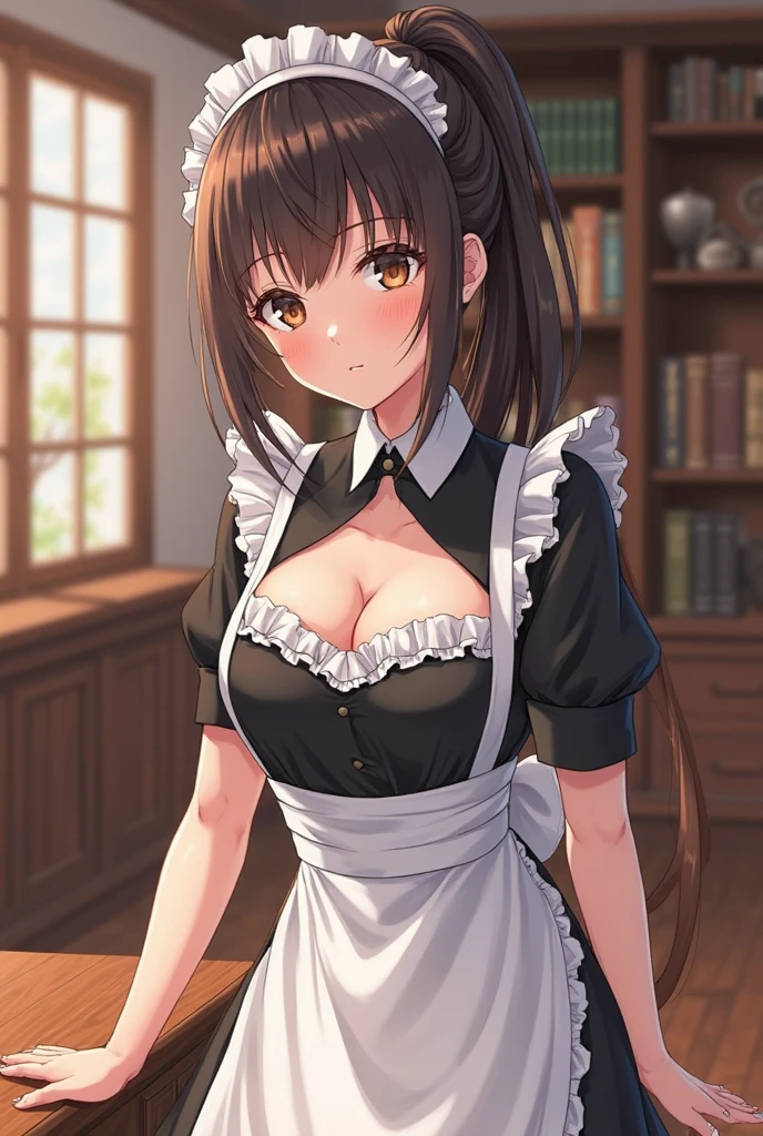 ultra-detailed, (Precise and unmatched illustrations:1.1), high-resolution,(incredibly absurdness) , (masterpiece:1.2), (best-quality:1.2),
(super fine illustration), (an extremely delicate and beautiful:1.2), CG unity 4k wallpaper, official art,
BREAK ,
1 girl, (waitress :1.1), bare-breast, nipples, coffee shop, blush, embarrassing,