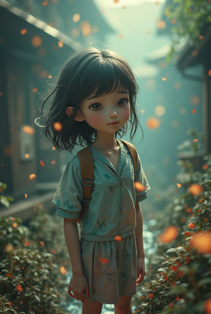 a curious child named Laura, pixel image --auto