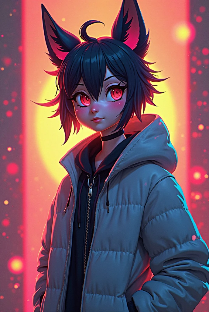 multicolor, A girl peeking at me from the shadows、Only the eyes are glowing mysteriously, Smile、night, dark, black hair, looking at the viewer, Upper body, Face-to-face audience, Limited palette, black background, shine,long fingers、Psychological horror、Horror taste、