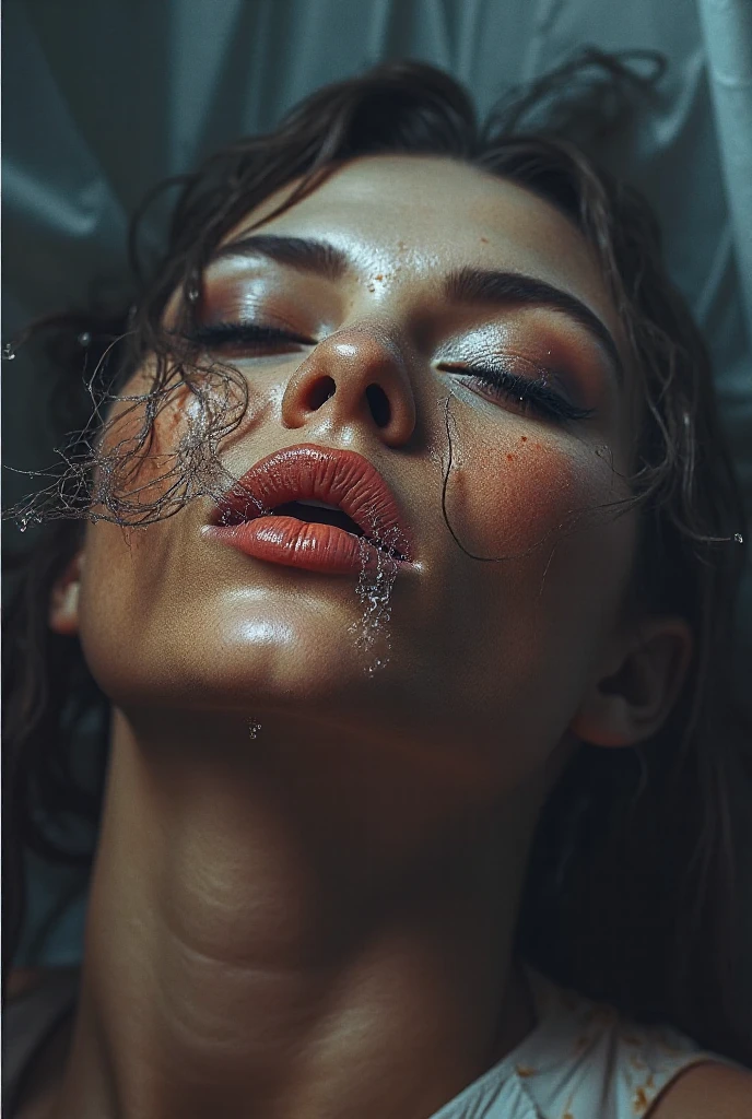 brookemonk, (close-up, editorial photograph of a 19-year-old woman from the 1990s), (highly detailed face:1.4) (pensive:0.7) (background inside dark, private study:1.3) POV, by lee jeffries, nikon d850, film bank photography,4 kodak portra 400, camera f1.6 lens, rich colors, hyper realistic, realistic texture, dramatic lighting, cinestill 800, full body, long shirt, living room, well lit, freckles, moles on the body, cute , long straight brown hair, perfect thighs, thigh gap, legs, hairy , dark hairy bush, pubic hair, blue eyes, kneeling, slender body, downblouse