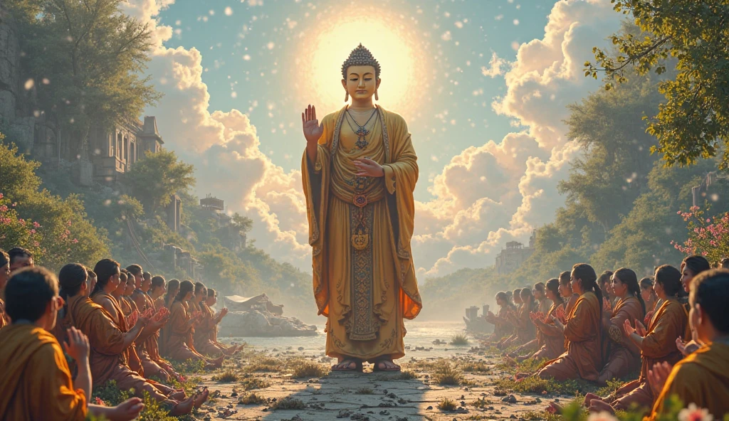 a cartoon monk flying over a mountain with a bird flying by, buddhism, buddhist monk, monk meditate, monk, monk clothes, the buddha, concept art of a monk, on path to enlightenment, full body picture of a male monk, buddhist monk meditating, on the path to enlightenment, floating robes, wearing flowing robes, amazing depth, 2 1 st century monk