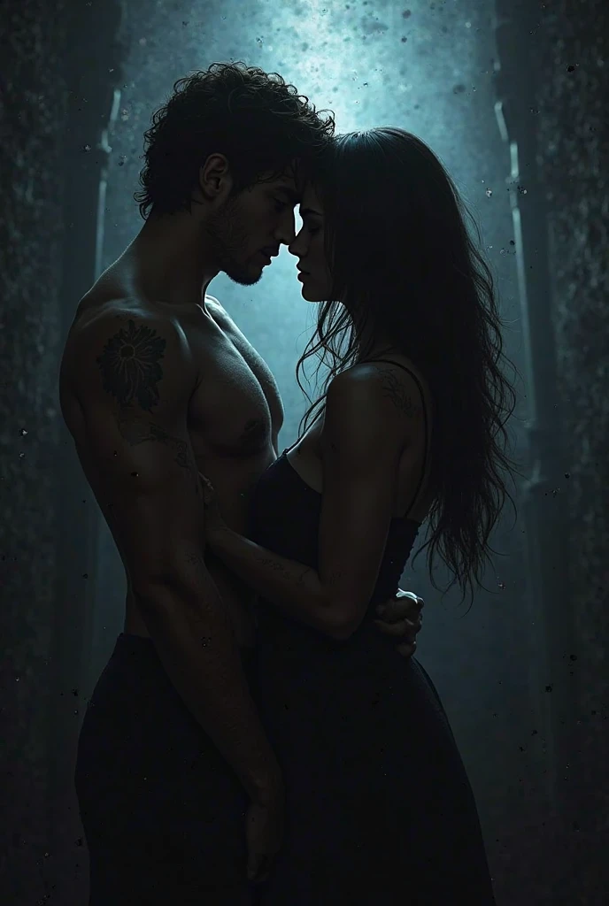 The woman dress is wet. Both are hugging pose and there body is sexy