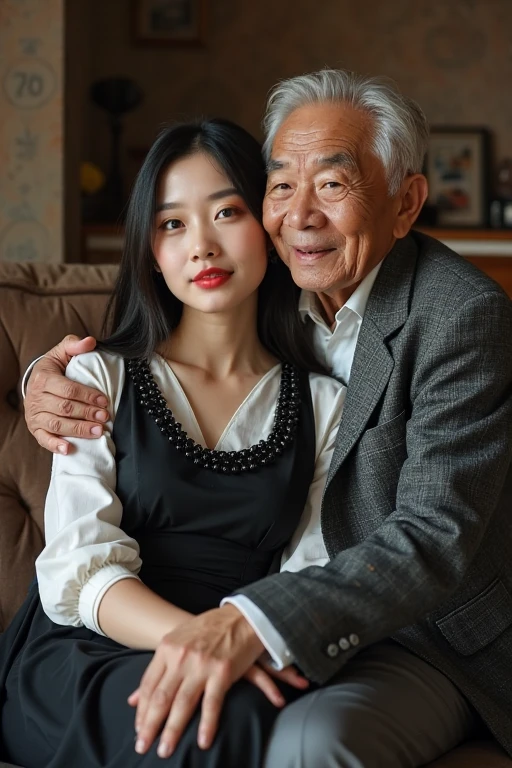 korean,best quality and best aesthetic,reddit,photo of a 18 year old young korean woman from r/Amateur,r/GWCouples,detailed skin texture,Outdoor, dark city street,night,couple and age difference,hetero,a korean man ,(old man:1.2), (woman looking at viewer and facing viewer,man looking at viewer),(face close-up) <lora:man and woman_V1:0.7>, keylight reflection on eyes,detailed iris,detailed pupil,Seoul, real world location,(snowing, snow:1.2)
