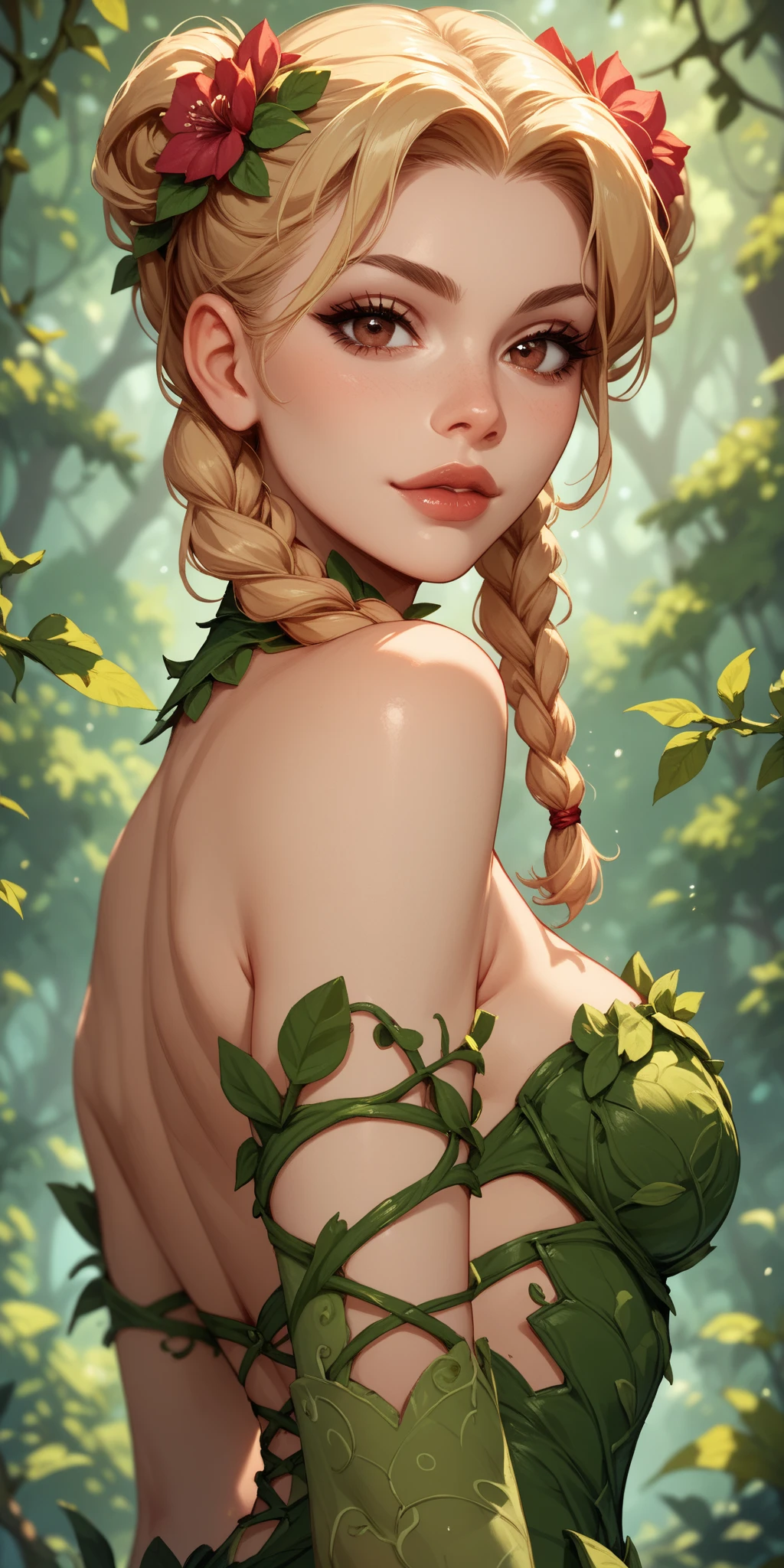 Naked woman in a forest